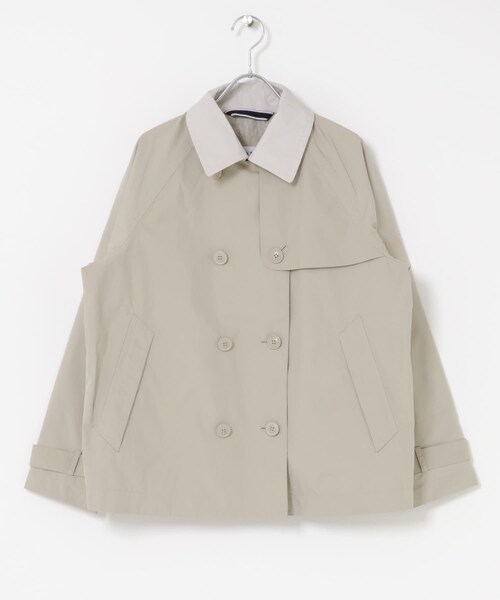 THE GOODLAND MARKET（ザグッドランドマーケット）の「AIGLE　ゴアテックス 2レイヤー ショートトレンチコート（ステンカラーコート・レディース・CASHMERE/NOIR・36/38）」の8枚目の写真