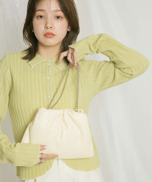 KBF（ケイビーエフ）の「ボールチェーンギャザーBAG（ハンドバッグ・レディース・SILVER/YELLOW/BLACK・one）」の11枚目の写真