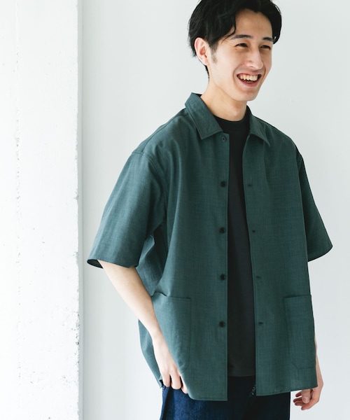 URBAN RESEARCH DOORS(アーバンリサーチドアーズ)の「『イージーケア/速乾/UVカット』クイックドライショートスリーブシャツカバーオール(カバーオール・メンズ・CHALK/YELLOW/BLUEGREEN/NAVY・M/L/XL)」の2枚目の写真