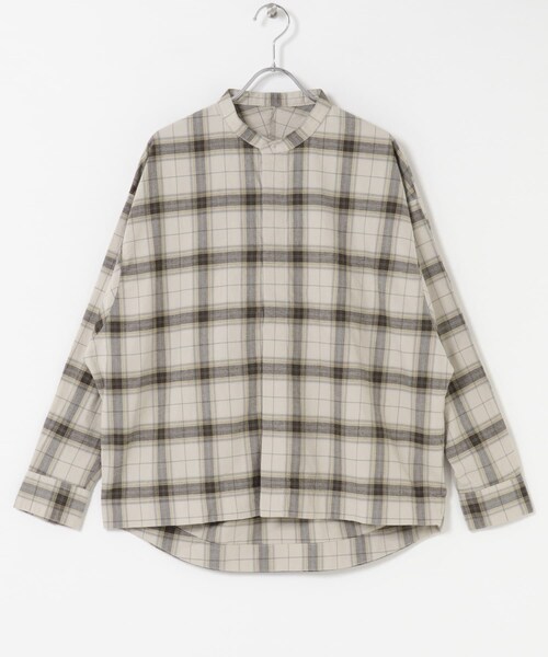 URBAN RESEARCH DOORS（アーバンリサーチドアーズ）の「FORK&SPOON　ブラッシュドチェックシャツ（シャツ/ブラウス・レディース・BLACK CHK/BEIGE CHK・1）」の20枚目の写真