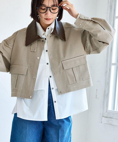 VIS（ビス）の「ショートカバーオールジャケット（カバーオール・レディース・ブラウン系/ベージュ・F）」の4枚目の写真