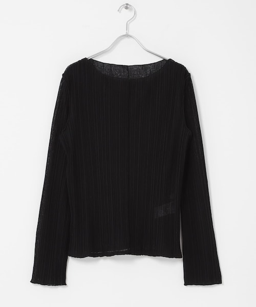 SENSE OF PLACE by URBAN RESEARCH(センスオブプレイスバイアーバンリサーチ)の「スラブシアープリーツトップ(Tシャツ/カットソー・レディース・OFF WHITE/BLACK/PINK・One)」の2枚目の写真