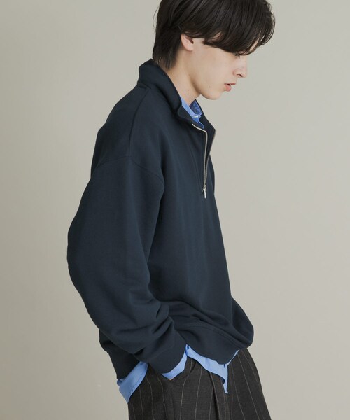 SENSE OF PLACE by URBAN RESEARCH（センスオブプレイスバイアーバンリサーチ）の「『一部WEB限定カラー』ハーフジップロングスリーブスウェット（スウェット・メンズ・BLACK/GRAY/NAVY/GREEN/L.BLUE・M/L）」の18枚目の写真