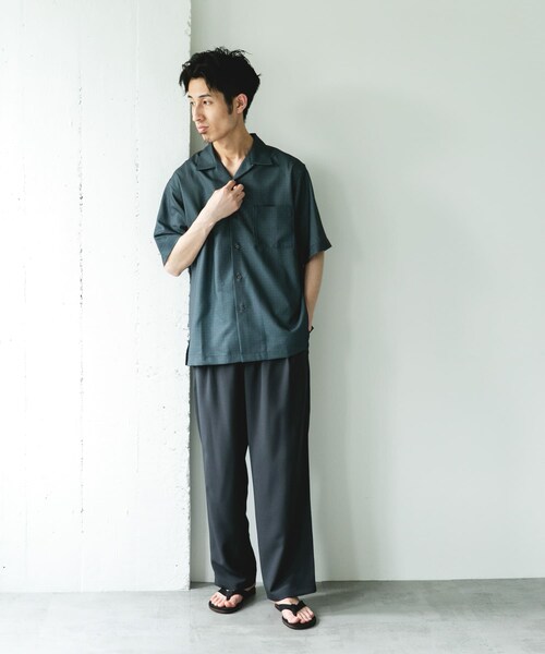URBAN RESEARCH DOORS(アーバンリサーチドアーズ)の「セオアルファアプリントオープンカラーシャツ(シャツ/ブラウス・メンズ・CHARCOAL/BLUE・M/L)」の10枚目の写真