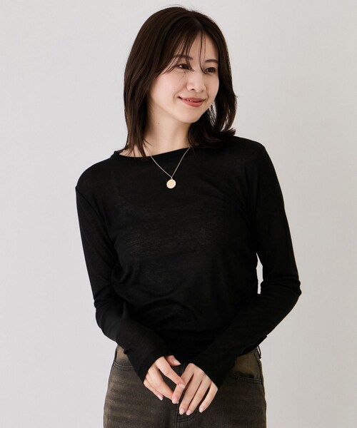 Jayro（ジャイロ）の「サイドギャザープルオーバー（Tシャツ/カットソー・レディース・ブラック/グレー/ホワイト系・M）」の2枚目の写真