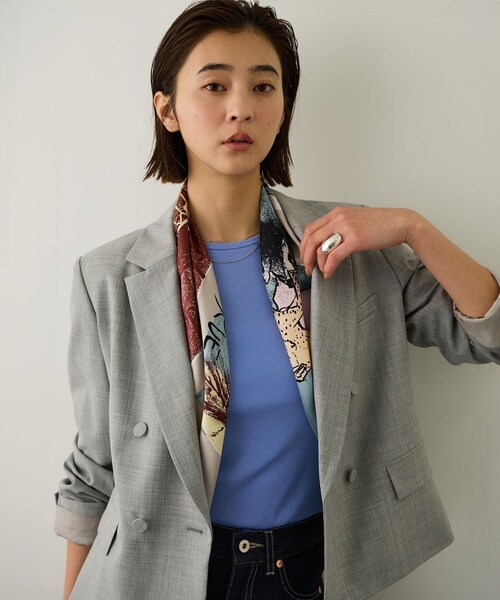 ROPE'（ロペ）の「ノンミュールジングウール テーラードジャケット/セットアップ対応（テーラードジャケット・レディース・ピンク/ライトグレー/ネイビー・36/38）」の2枚目の写真