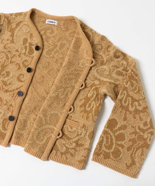 THE GOODLAND MARKET（ザグッドランドマーケット）の「米富繊維　GOBELIN JACQUARD KNIT JACKET（カーディガン/ボレロ・レディース・BROWN/BEIGE・FREE）」の9枚目の写真
