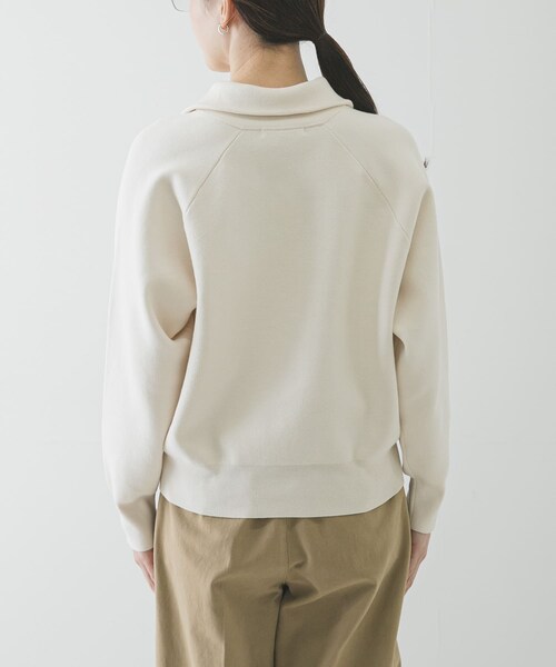URBAN RESEARCH（アーバンリサーチ）の「ハーフジップスウェットニット（スウェット・レディース・OFF WHITE/YELLOW/NAVY・Free）」の5枚目の写真