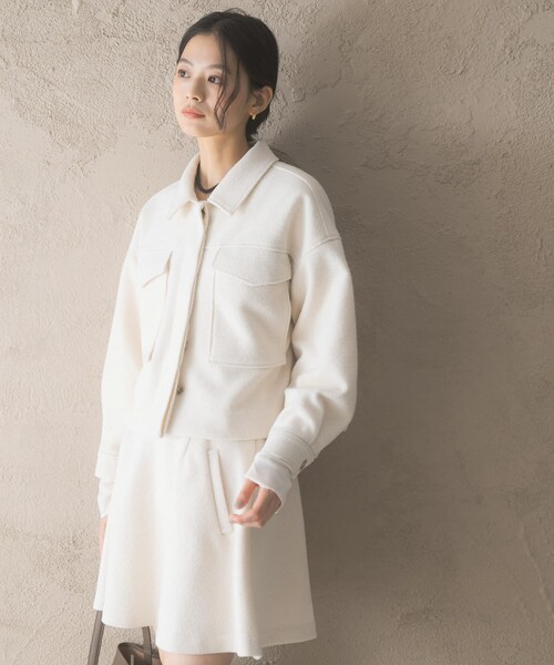 URBAN RESEARCH ROSSO（アーバンリサーチロッソ）の「ブークレーブルゾン（ブルゾン・レディース・OFF/CHARCOAL・Free）」の5枚目の写真