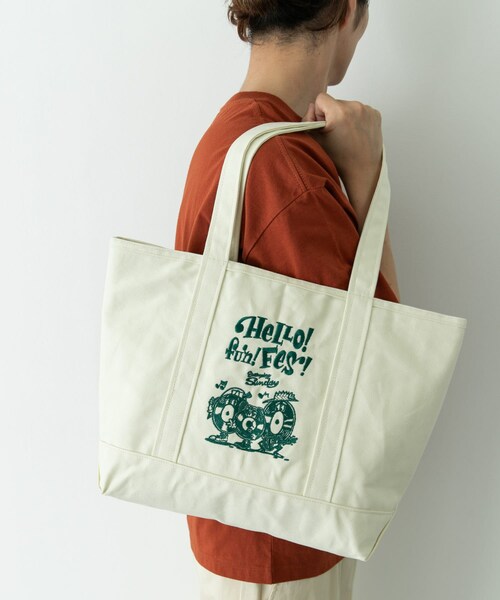 URBAN RESEARCH Sonny Label（アーバンリサーチサニーレーベル）の「HIROCKSHOWコラボ保冷トートバッグ（トートバッグ・メンズ・ホワイト/ホワイトxネイビー/ネイビー・One）」の5枚目の写真