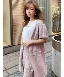 RESEXXY | 鈎針風ハーフスリーブカーディガン【セットアップ着用可能】(カーディガン/ボレロ)