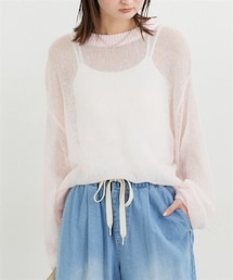 nissen | ウール混モヘア透かし編みニット(ニット/セーター)