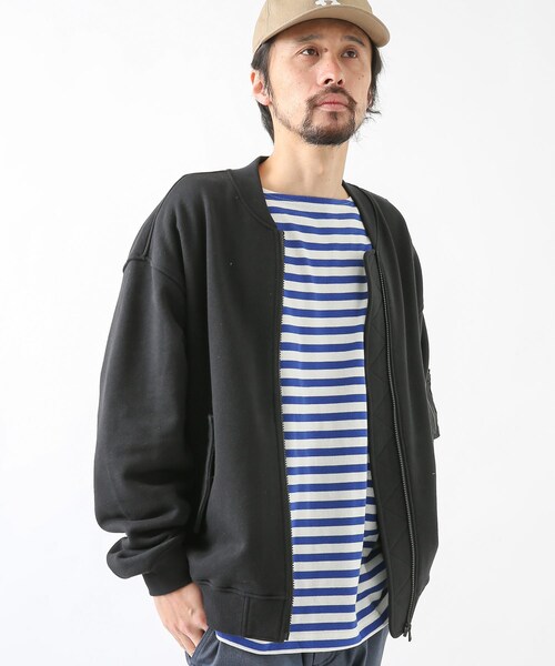 URBAN RESEARCH Sonny Label（アーバンリサーチサニーレーベル）の「裏毛スウェットMA-1ブルゾン（MA-1・メンズ・ライトキャメル/杢グレー/ブラック・M/L）」の9枚目の写真