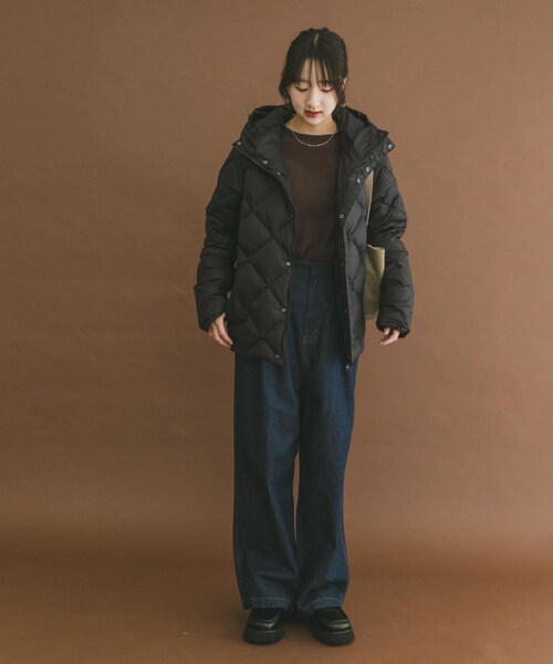 ITEMS URBANRESEARCH（アイテムズ アーバンリサーチ）の「TAION　HOOD DOWN JACKET（その他アウター・レディース・BLK/OFF/D.CHOCO・M/L/XL）」の16枚目の写真