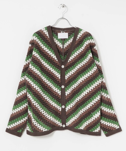 URBAN RESEARCH（アーバンリサーチ）の「URBAN RESEARCH iD　クロシェカーディガン（カーディガン/ボレロ・メンズ・BLACK/BROWN・M/L）」の19枚目の写真