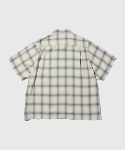 ADAM ET ROPE'（アダムエロペ）の「レーヨンオンブレチェックハーフスリーブオープンカラーシャツ（シャツ/ブラウス・メンズ・ブラック系/オフホワイト・L/M）」の15枚目の写真