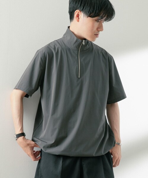 ITEMS URBANRESEARCH（アイテムズ アーバンリサーチ）の「シルキーナイロンハーフZIP多機能トップス（Tシャツ/カットソー・メンズ・CHA/BLK/NVY・M/L）」の22枚目の写真