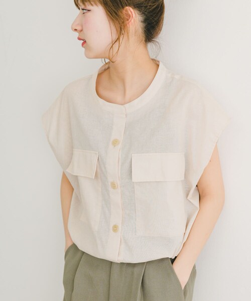 ITEMS URBANRESEARCH(アイテムズ アーバンリサーチ)の「リネンミックスドロストポケットシャツ(シャツ/ブラウス・レディース・BRN/NVY/NTL・FREE)」の17枚目の写真