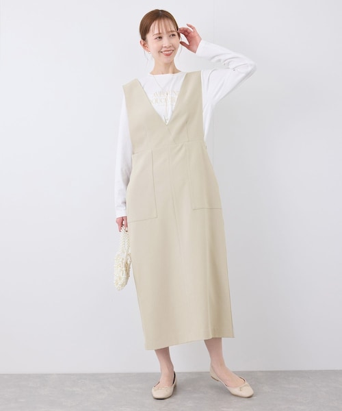 ROPE' PICNIC(ロペピクニック)の「デザインポケットジャンパースカート(ジャンパースカート・レディース・ブラック/ライトグレー/ベージュ・36/38)」の18枚目の写真