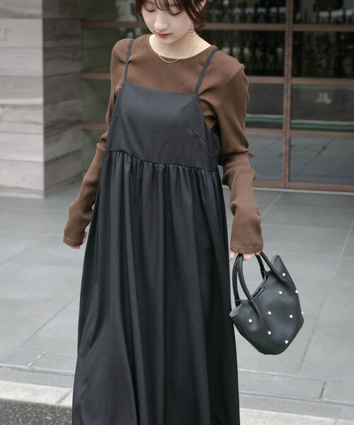 ITEMS URBANRESEARCH(アイテムズ アーバンリサーチ)の「インナーセットキャミワンピース(ワンピース・レディース・GRY×BLK/BEG×BRN/BRN×BLK・FREE)」の13枚目の写真