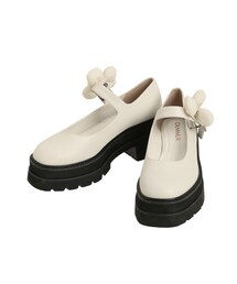 CALNAMUR | 2WAY FLOWER CLIP PLATFORM LOAFERS/2WAYフラワークリッププラットフォームローファー(ローファー)