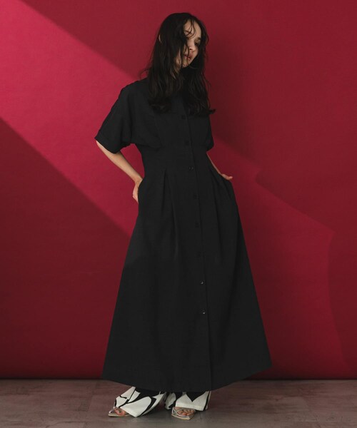 SENSE OF PLACE by URBAN RESEARCH（センスオブプレイスバイアーバンリサーチ）の「『UR TECH DRYLUXE』リネンライクワンピース（ワンピース・レディース・CHARCOAL/KHAKI/L.BLUE・COMPACT/One）」の11枚目の写真
