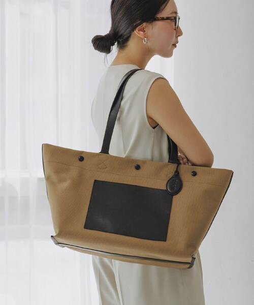 ROPE'（ロペ）の「【E'POR】【A4/PC対応・内側撥水・軽量】SAIL BAG(セイルバッグ)/26SS新型（トートバッグ・レディース・ブラウン/ベージュ・F）」の3枚目の写真