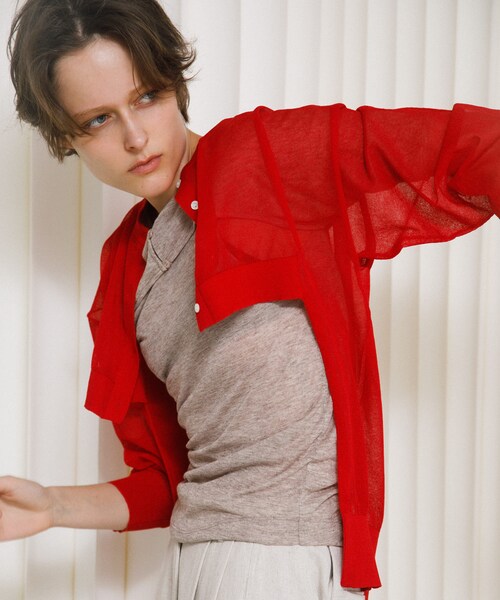 LAATO（ラート）の「sheer cardigan（カーディガン/ボレロ・レディース・リップ/ラクダ・Free）」の15枚目の写真
