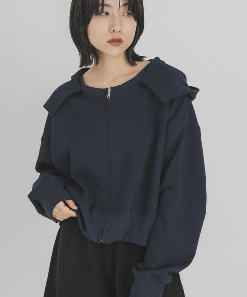 KBF（ケイビーエフ）の「セーラーライククロップドパーカー（パーカー・レディース・NAVY/OATMEAL/TOP GRAY・One）」の22枚目の写真