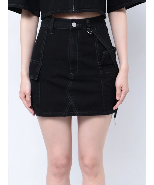 EMODA（エモダ）の「ハングベルトデニムスカート（スカート・レディース・グレー/ブラック/アイスブルー・S/M）」の4枚目の写真