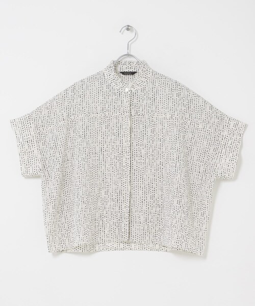 URBAN RESEARCH ROSSO（アーバンリサーチロッソ）の「『WEB/一部店舗限定』ウォッシャブルドットフリルネックブラウス（シャツ/ブラウス・レディース・OFF DOT/KHAKI DOT/BLACK DOT・Free）」の12枚目の写真