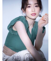 MERCURYDUO | 異素材ギャザースリーブコンパクトニット(ニット/セーター)