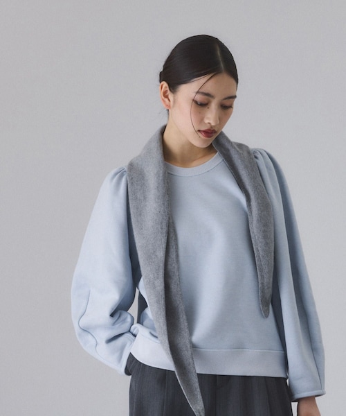 ADAM ET ROPE'（アダムエロペ）の「ウールミックスフォルムプルオーバー（スウェット・レディース・グレー/キナリ系/サックス・F）」の3枚目の写真