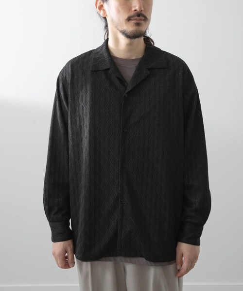 ITEMS URBANRESEARCH(アイテムズ アーバンリサーチ)の「ジオメレースオープンカラーシャツ(シャツ/ブラウス・メンズ・OLV/BRN/BLK・M/L)」の11枚目の写真