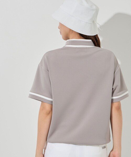 ROPE'（ロペ）の「ダンボールニット5分袖配色プルオーバー/セットアップ対応・UV・接触冷感（Tシャツ/カットソー・レディース・ブラウン/モスグリーン/サックス・L/M/S）」の22枚目の写真