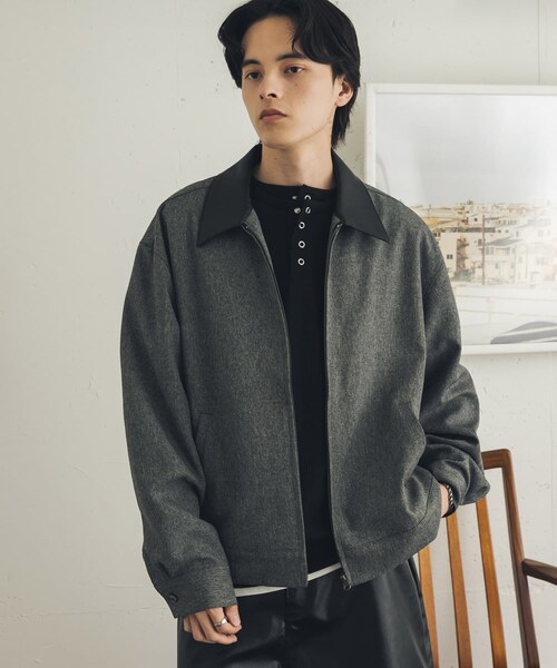 SENSE OF PLACE by URBAN RESEARCH（センスオブプレイスバイアーバンリサーチ）の「FLカラージップブルゾン（ブルゾン・メンズ・BLK×BLK/GRY×BLK/D.BRN×BRN・M/L）」の17枚目の写真