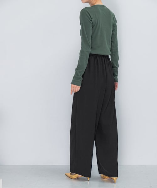 URBAN RESEARCH ROSSO（アーバンリサーチロッソ）の「ELENDEEK　GEORGETTE RELAX PANTS（その他パンツ・レディース・O.WHT/BLK・1/2）」の2枚目の写真
