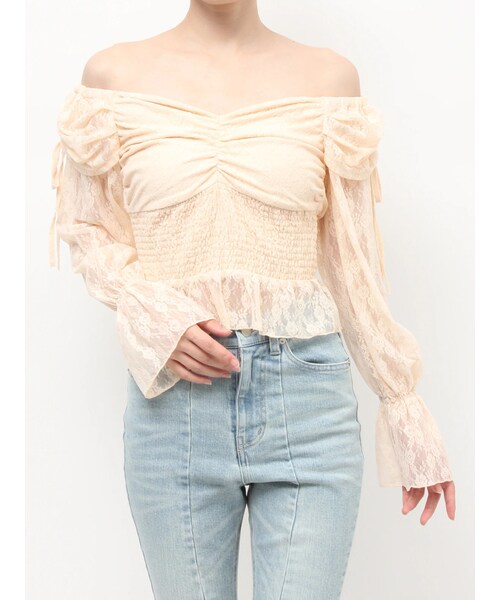 RESEXXY（リゼクシー）の「レイヤードオフショルブラウス（シャツ/ブラウス・レディース・ホワイト/ブラック/オレンジ・F）」の5枚目の写真