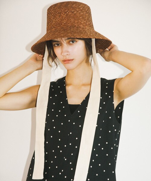URBAN RESEARCH DOORS（アーバンリサーチドアーズ）の「リボン麦わら帽子（ハット・レディース・BLACK/BROWN・one）」の17枚目の写真