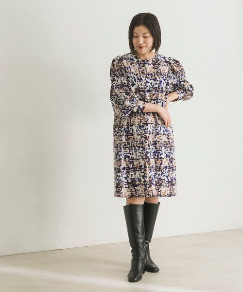 URBAN RESEARCH（アーバンリサーチ）の「アートチェック柄チュニックワンピース（チュニック・レディース・BROWN系/BLACK系・FREE）」の4枚目の写真