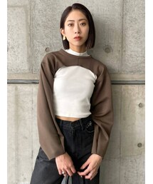 EMODA | ボンディングクロップドトップ(Tシャツ/カットソー)