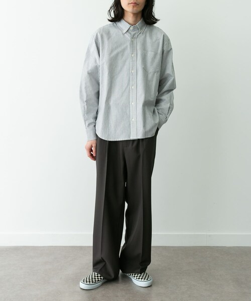 URBAN RESEARCH Sonny Label（アーバンリサーチサニーレーベル）の「抗菌オックスボタンダウン長袖シャツ（シャツ/ブラウス・メンズ・ホワイト/ネイビー/オフストライプ/ギンガムチェック/サックス/グレー・S/M/L/XL）」の18枚目の写真