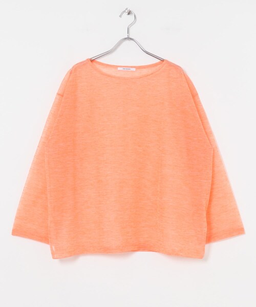 URBAN RESEARCH（アーバンリサーチ）の「ボートネックシアーニット（ニット/セーター・レディース・ORANGE/WHTxD.NAVY/NAVYxOFF・FREE）」の11枚目の写真