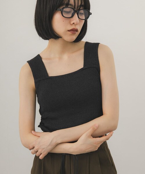 KBF（ケイビーエフ）の「2WAYリブニットタンクトップ（タンクトップ・レディース・IVORY/CHARCOAL/BROWN・One）」の13枚目の写真