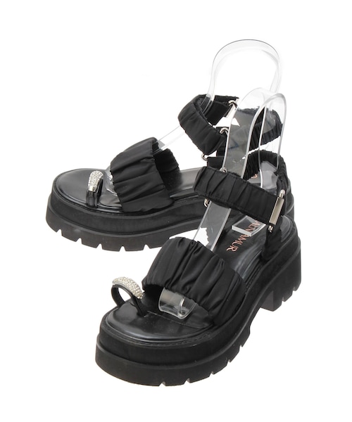 CALNAMUR（カルナムール）の「BIJOU RING GYATHER SPORTS SANDALS/ビジューリングギャザースポーツサンダル（サンダル・レディース・ホワイト/ブラック・S/M/L）」の16枚目の写真
