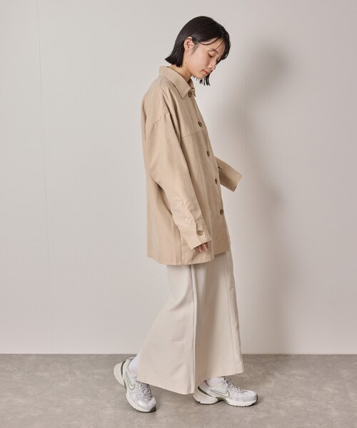 NERGY（ナージー）の「【ウォッシャブル対応】フェイクスエードシャツジャケット（その他アウター・レディース・ベージュ/ライトグリーン・F）」の7枚目の写真