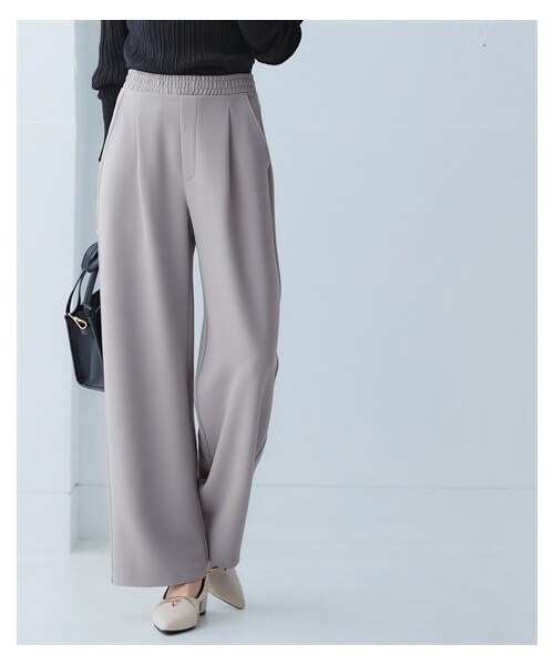 nissen（ニッセン）の「しわになりにくいキレイ目リップルセミワイドストレートパンツ（抗菌防臭・防しわ）（セットアップ可能）＜大きいサイズ有＞（スラックス・レディース・グレー/ブラウン/ネイビー・S/M/L/LL/3L/4L/5L/6L/8L/10L）」の19枚目の写真