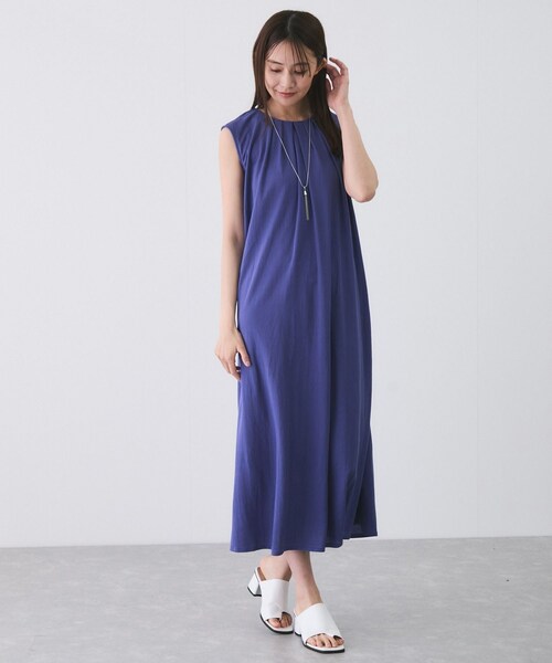 Jayro（ジャイロ）の「リネンライクカノコワンピース（ワンピース・レディース・ブラック/カーキ/ブルー系・M）」の14枚目の写真