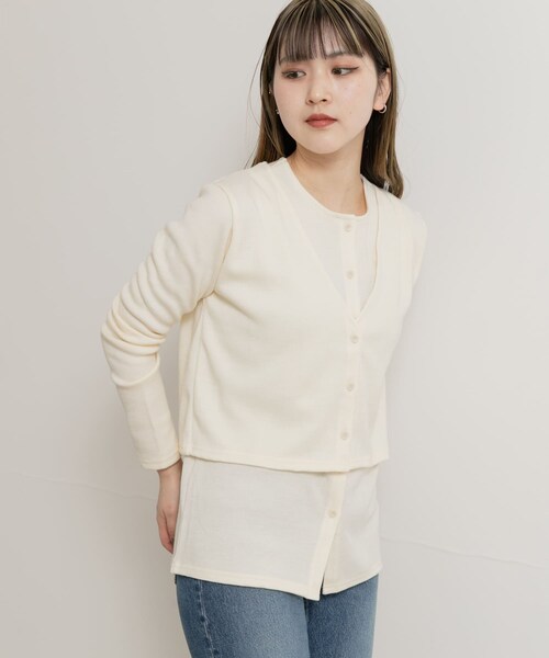 THE GOODLAND MARKET（ザグッドランドマーケット）の「&her　Vest Cardigan Set（カーディガン/ボレロ・レディース・GRYxOFF/CHARCOAL/OFF・FREE）」の14枚目の写真