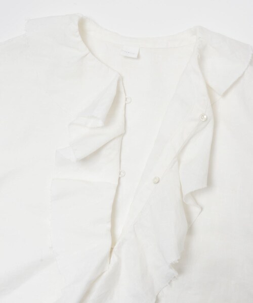 かぐれ(カグレ)の「リネンフリルカラーシャツ(シャツ/ブラウス・レディース・OFF/LIGHT GRAY/BLACK・Free)」の14枚目の写真